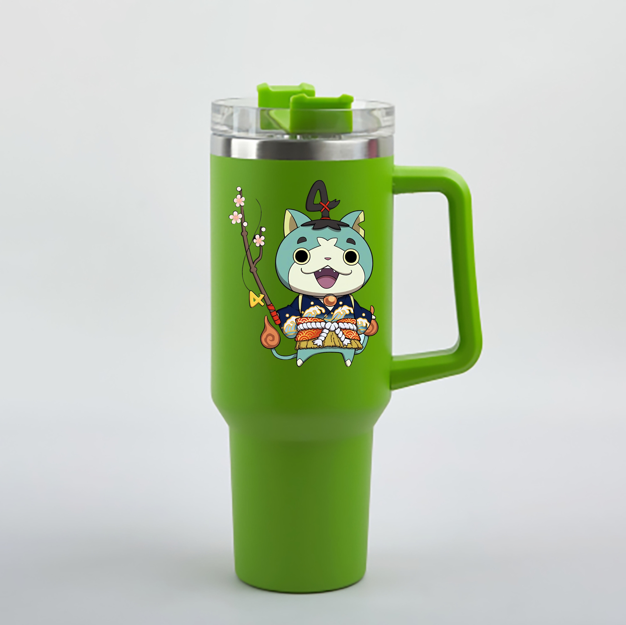 （画像用） 妖怪ウォッチ Yo-kai Watch 1200mL車用タンブラー - クリスタルステッカー（プラスチックストロー付き）